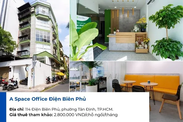 Không gian văn phòng chia sẻ tại A Space Office chi nhánh Điện Biên Phủ
