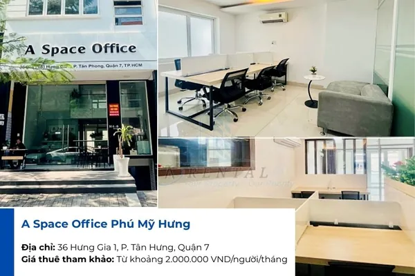 Không gian văn phòng chia sẻ hiện đại nằm trong khu đô thị Phú Mỹ Hưng, vị trí yên tĩnh và dễ di chuyển giữa các trục đường chính.
