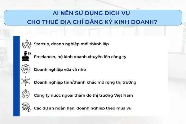Đối tượng phù hợp thuê địa chỉ đăng ký kinh doanh