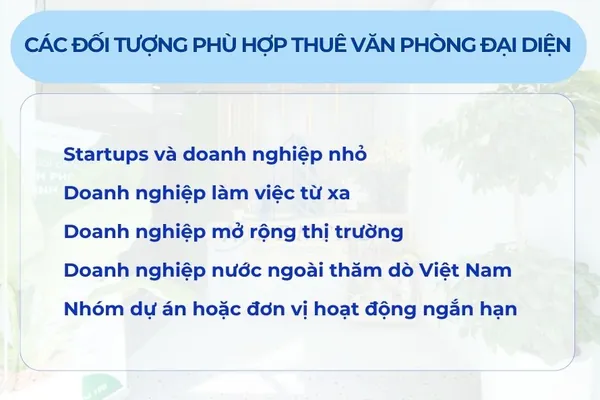 Tệp khách hàng phù hợp thuê văn phòng đại diện