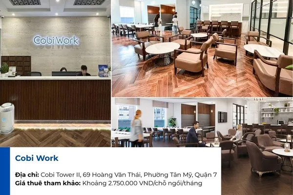Cobi Work nằm trong tòa Cobi Tower II, một trong những công trình đẹp của khu Phú Mỹ Hưng