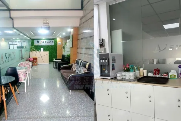 Quầy pantry và sảnh tiếp khách tại tòa nhà