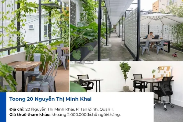 Không gian yên tĩnh và nhiều cây xanh tại Toong 20 Nguyễn Thị Minh Khai.