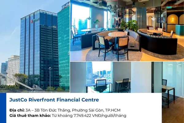 JustCo Riverfront Financial Centre coworking space.