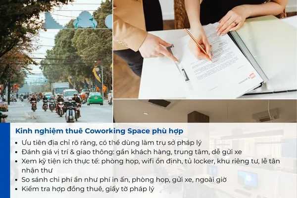 Kinh nghiệm thuê Coworking Space phù hợp.